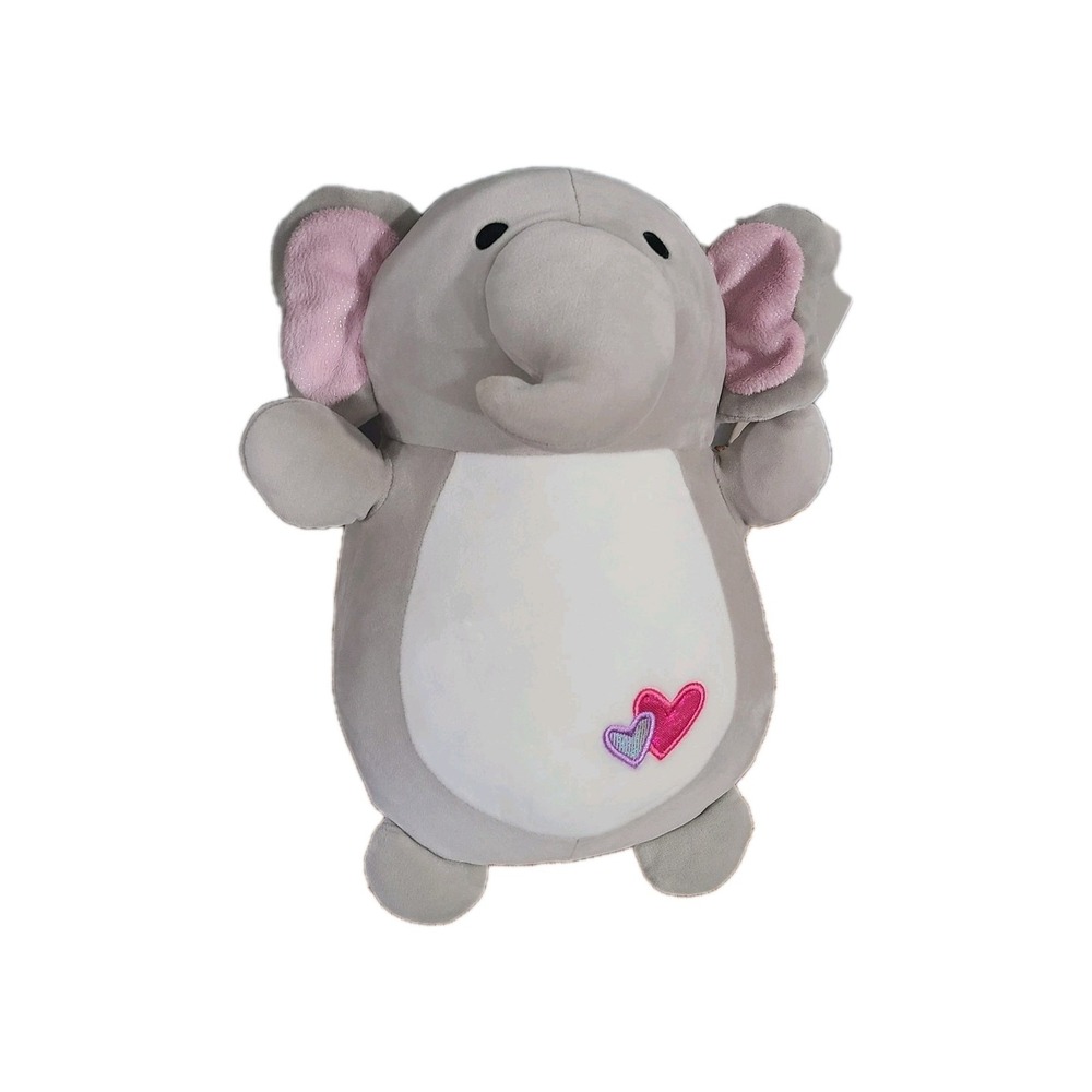 SQUISHMALLOWS Hug Mees ELI the Grey Elephant Valentines 12" Plush TOY